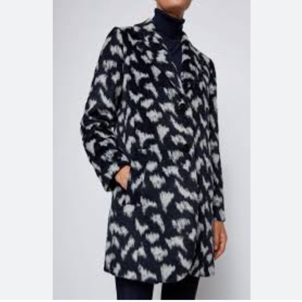 Boss Relaxed - fit coat in pony print womens